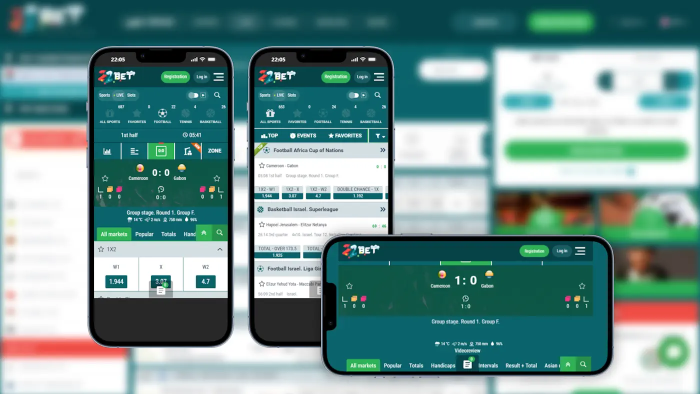 22bet Live Betting in Apps Screenshot